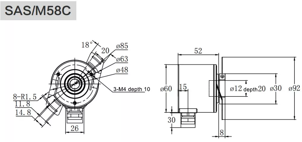 58mm Outer Diameter Anopen Heavy Duty Encoder