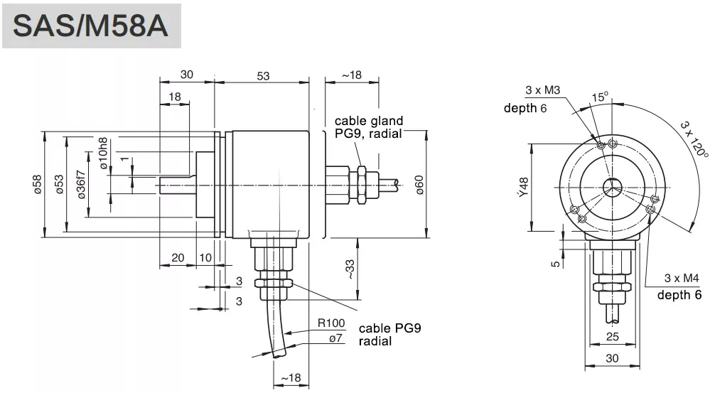 58mm Outer Diameter Heavy Duty Absolute Multi-Turn Magnetic Encoder